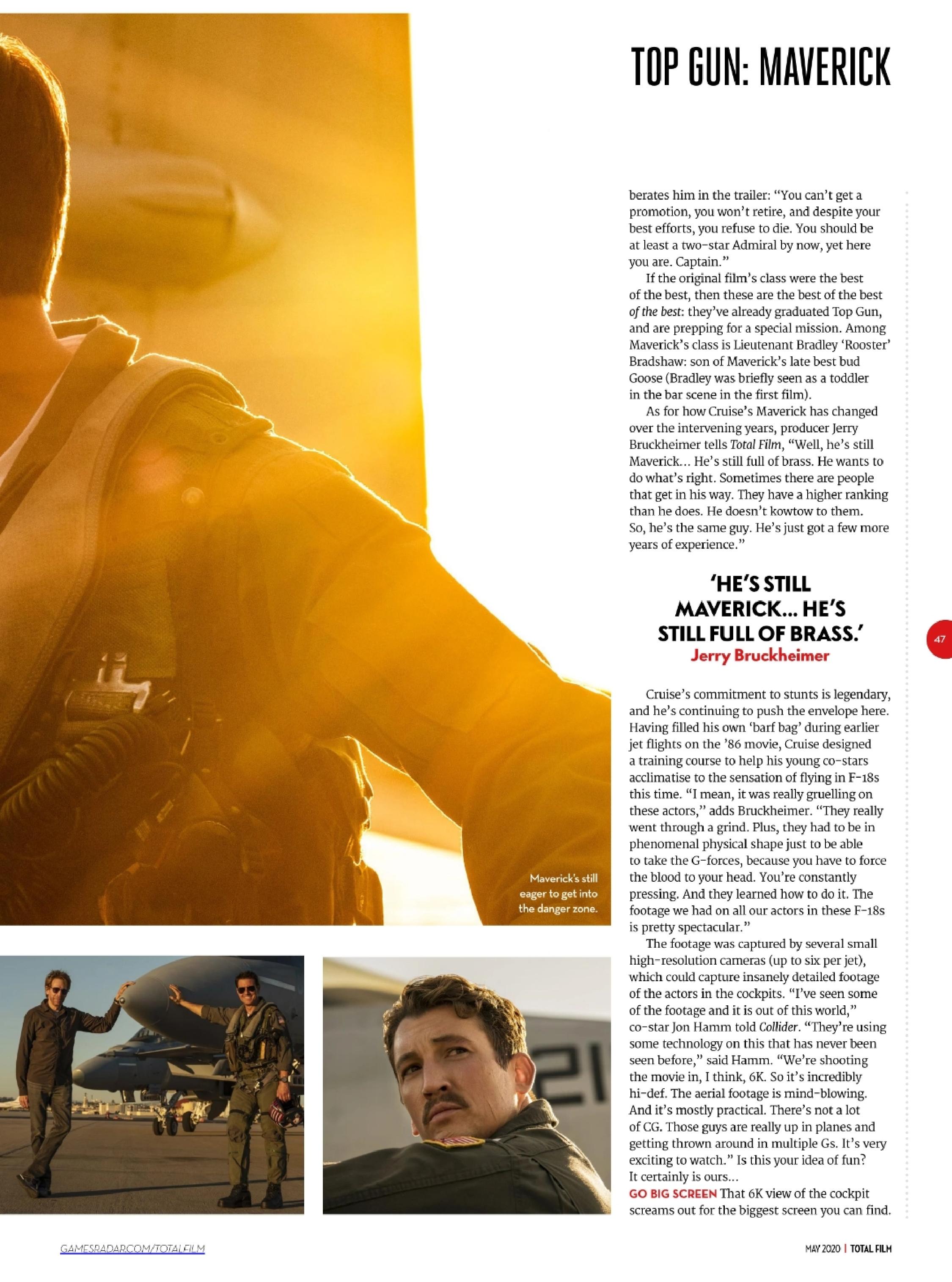 Tom Cruise on Total Film Magazine May 2020 Top Gun Maverick